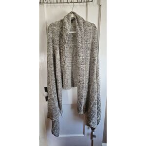 NWT HALOGEN scarf wrap stone birch rectangular 75"x37" cotton rabbit hair‎ blend